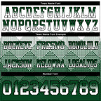 Custom White Green-Black Authentic Gradient Square Shape Flag Football Jersey