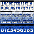 Custom White Thunder Blue-Black Authentic Gradient Square Shape Flag Football Jersey