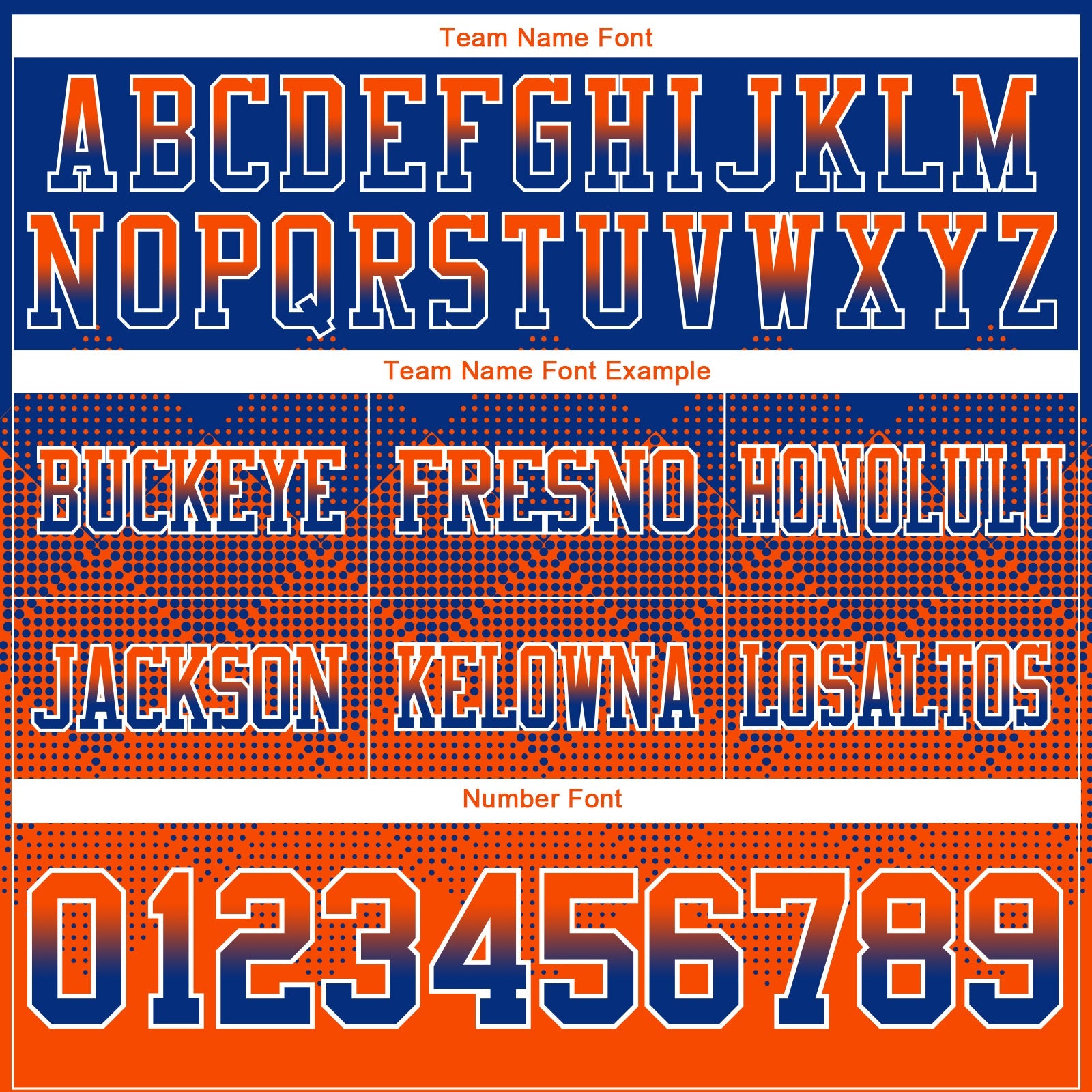 Custom Royal Orange-White Authentic Gradient Square Shape Flag Football Jersey