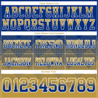 Custom Royal Old Gold-White Authentic Gradient Square Shape Flag Football Jersey