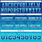 Custom Royal Lakes Blue-White Authentic Gradient Square Shape Flag Football Jersey