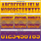 Custom Yellow Purple-Red Authentic Gradient Square Shape Flag Football Jersey