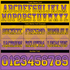 Custom Yellow Medium Purple-Black Authentic Gradient Square Shape Flag Football Jersey