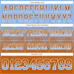 Custom Light Blue Texas Orange-White Authentic Gradient Square Shape Flag Football Jersey