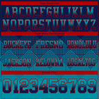 Custom Navy Teal-Red Authentic Gradient Square Shape Flag Football Jersey