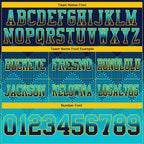 Custom Navy Lakes Blue-Yellow Authentic Gradient Square Shape Flag Football Jersey