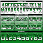 Custom White Grass Green-Black Authentic Gradient Square Shape Flag Football Jersey