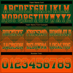 Custom Green Orange-Old Gold Authentic Gradient Square Shape Flag Football Jersey