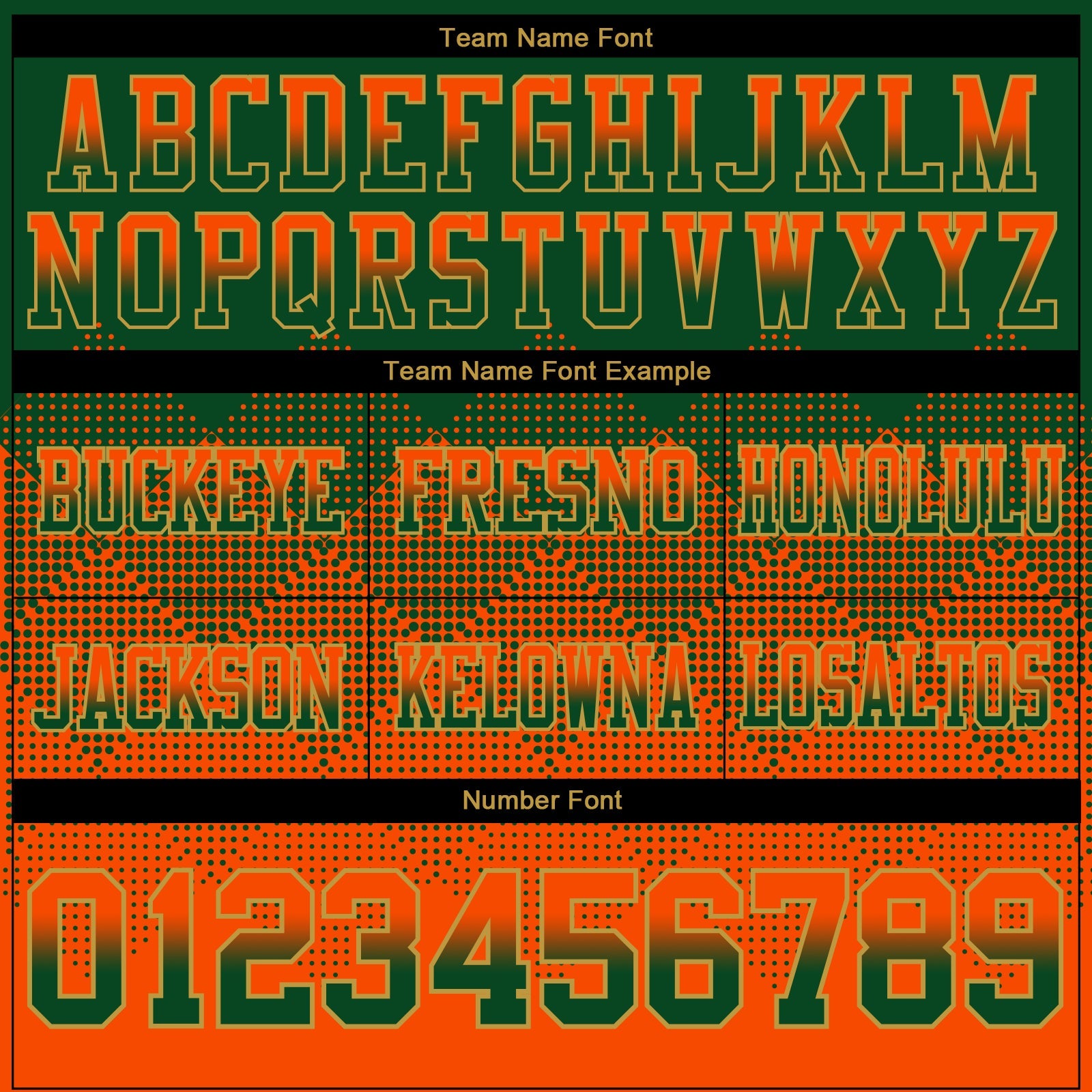 Custom Green Orange-Old Gold Authentic Gradient Square Shape Flag Football Jersey