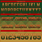 Custom Green Old Gold-Red Authentic Gradient Square Shape Flag Football Jersey