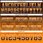 Custom Brown Orange-White Authentic Gradient Square Shape Flag Football Jersey