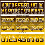 Custom Brown Yellow-White Authentic Gradient Square Shape Flag Football Jersey