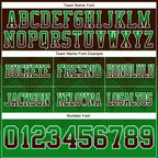 Custom Brown Grass Green-White Authentic Gradient Square Shape Flag Football Jersey