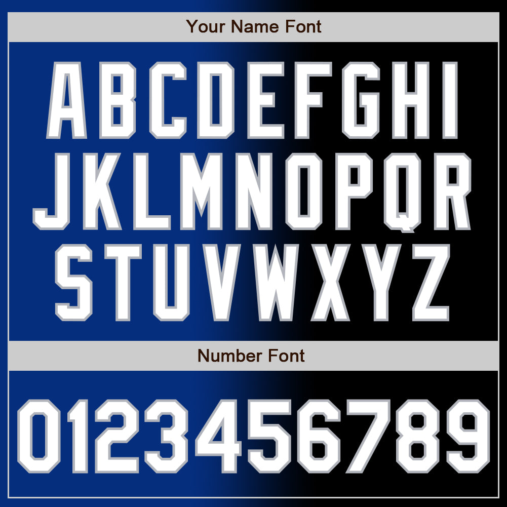 Custom Black White Royal-Gray Authentic Gradient Fashion Baseball Jersey