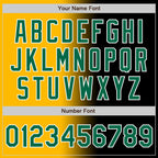 Custom Black Kelly Green Gold-White Authentic Gradient Fashion Baseball Jersey