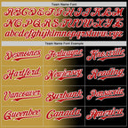Custom Black Red Old Gold-White Authentic Gradient Fashion Baseball Jersey