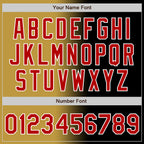 Custom Black Red Old Gold-White Authentic Gradient Fashion Baseball Jersey