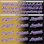 Custom Black Purple Old Gold-White Authentic Gradient Fashion Baseball Jersey