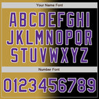 Custom Black Purple Old Gold-White Authentic Gradient Fashion Baseball Jersey