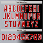Custom Black Red Gray-White Authentic Gradient Fashion Baseball Jersey