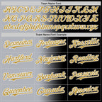 Custom Black Old Gold Gray-White Authentic Gradient Fashion Baseball Jersey