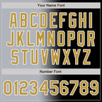 Custom Black Old Gold Gray-White Authentic Gradient Fashion Baseball Jersey