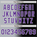 Custom Black Purple Gray-White Authentic Gradient Fashion Baseball Jersey