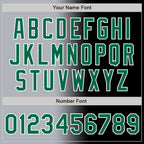 Custom Black Kelly Green Gray-White Authentic Gradient Fashion Baseball Jersey