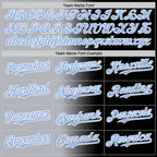 Custom Black Light Blue Gray-White Authentic Gradient Fashion Baseball Jersey