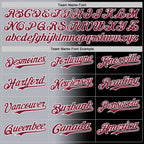 Custom Black Crimson Gray-White Authentic Gradient Fashion Baseball Jersey