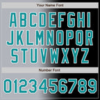 Custom Black Teal Gray-White Authentic Gradient Fashion Baseball Jersey
