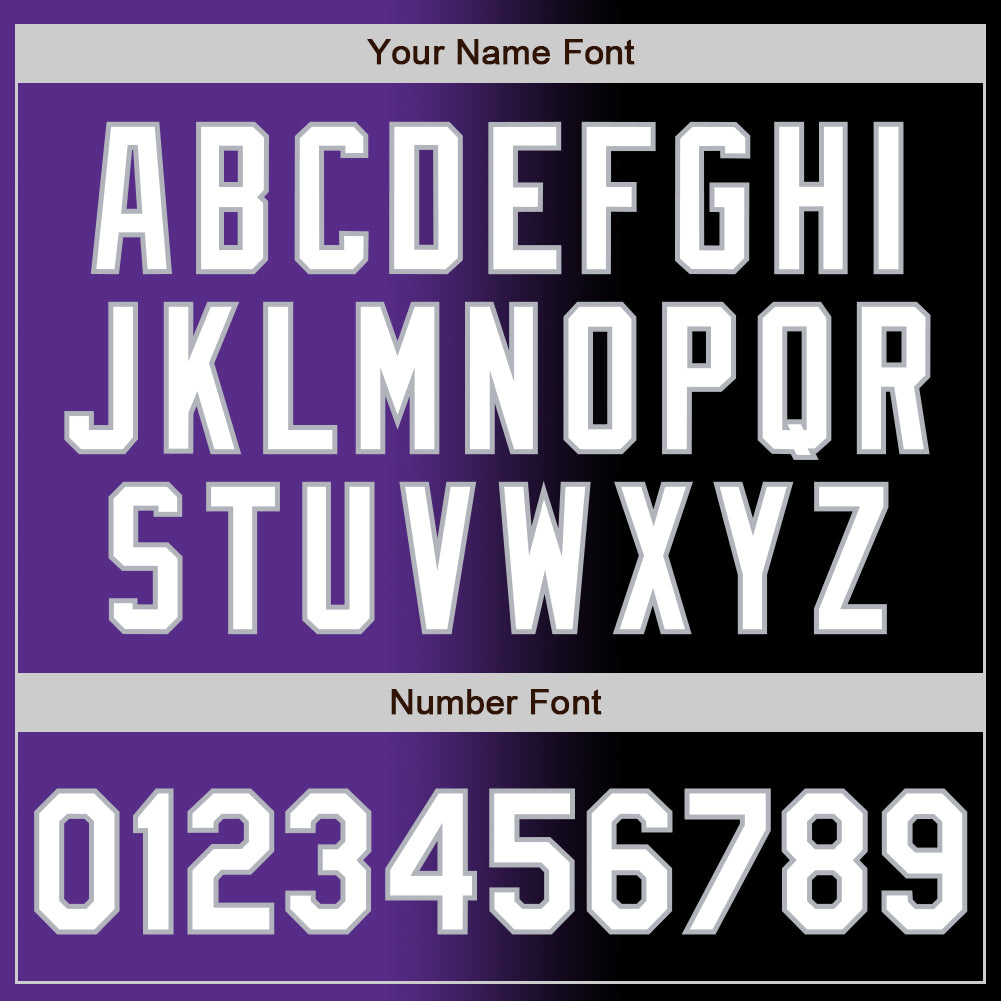 Custom Black White Purple-Gray Authentic Gradient Fashion Baseball Jersey