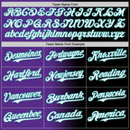 Custom Black White Purple-Teal Authentic Gradient Fashion Baseball Jersey