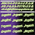 Custom Black White Purple-Neon Green Authentic Gradient Fashion Baseball Jersey
