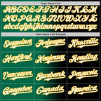 Custom Black White Kelly Green-Gold Authentic Gradient Fashion Baseball Jersey