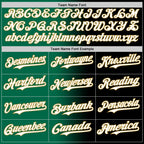 Custom Black White Kelly Green-Old Gold Authentic Gradient Fashion Baseball Jersey