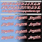 Custom Black White Light Blue-Red Authentic Gradient Fashion Baseball Jersey