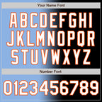 Custom Black White Light Blue-Orange Authentic Gradient Fashion Baseball Jersey