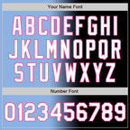 Custom Black White Light Blue-Pink Authentic Gradient Fashion Baseball Jersey