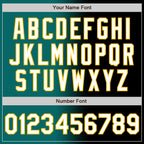 Custom Black White Teal-Gold Authentic Gradient Fashion Baseball Jersey