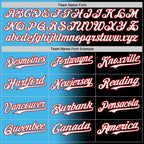Custom Black White Sky Blue-Red Authentic Gradient Fashion Baseball Jersey