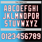 Custom Black White Sky Blue-Red Authentic Gradient Fashion Baseball Jersey