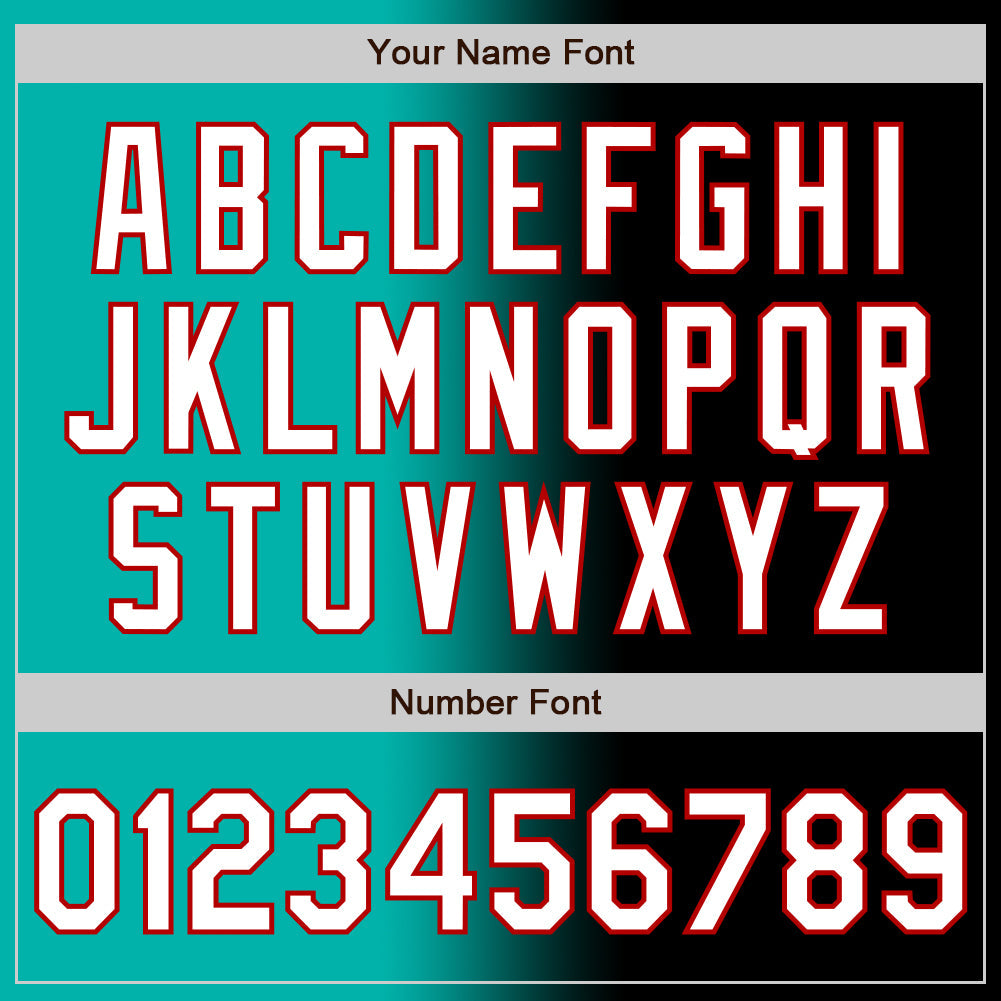 Custom Black White Aqua-Red Authentic Gradient Fashion Baseball Jersey