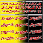 Custom Black Red Light Yellow-White Authentic Gradient Fashion Baseball Jersey