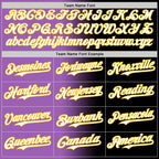 Custom Black White Medium Purple-Yellow Authentic Gradient Fashion Baseball Jersey