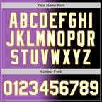 Custom Black White Medium Purple-Yellow Authentic Gradient Fashion Baseball Jersey
