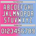 Custom Light Blue White Pink-Black Authentic Gradient Fashion Baseball Jersey