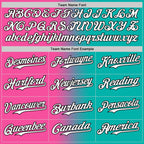 Custom Aqua White Pink-Black Authentic Gradient Fashion Baseball Jersey