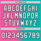 Custom Aqua White Pink-Black Authentic Gradient Fashion Baseball Jersey