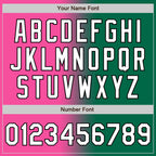 Custom Kelly Green White Pink-Black Authentic Gradient Fashion Baseball Jersey